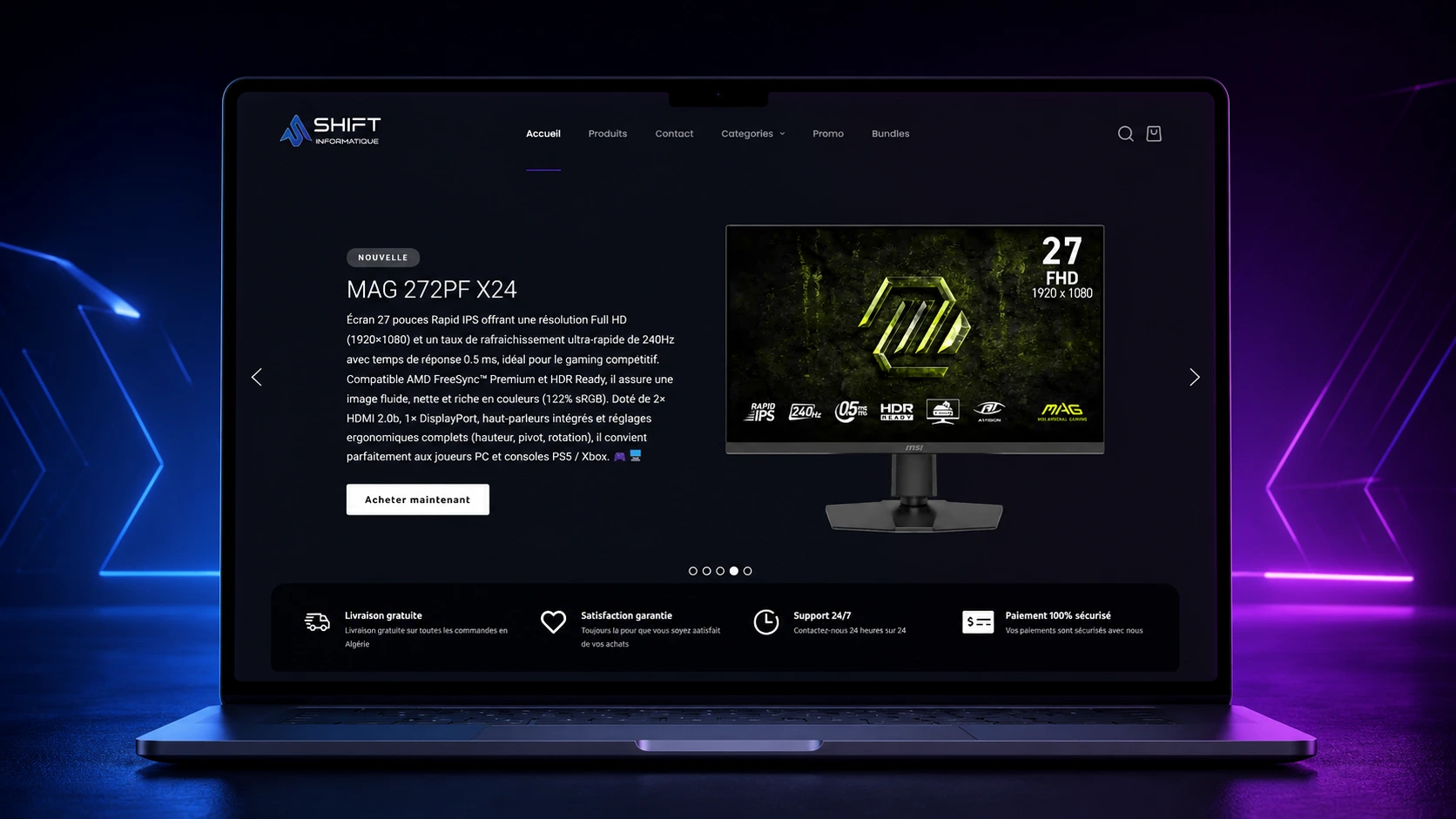Shift Informatique — Computer Parts & Gaming E-commerce Website